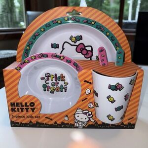 Hello Kitty Halloween Candy 5-Piece Kids Plate‎ Set 2024 Sanrio 100% Melamine